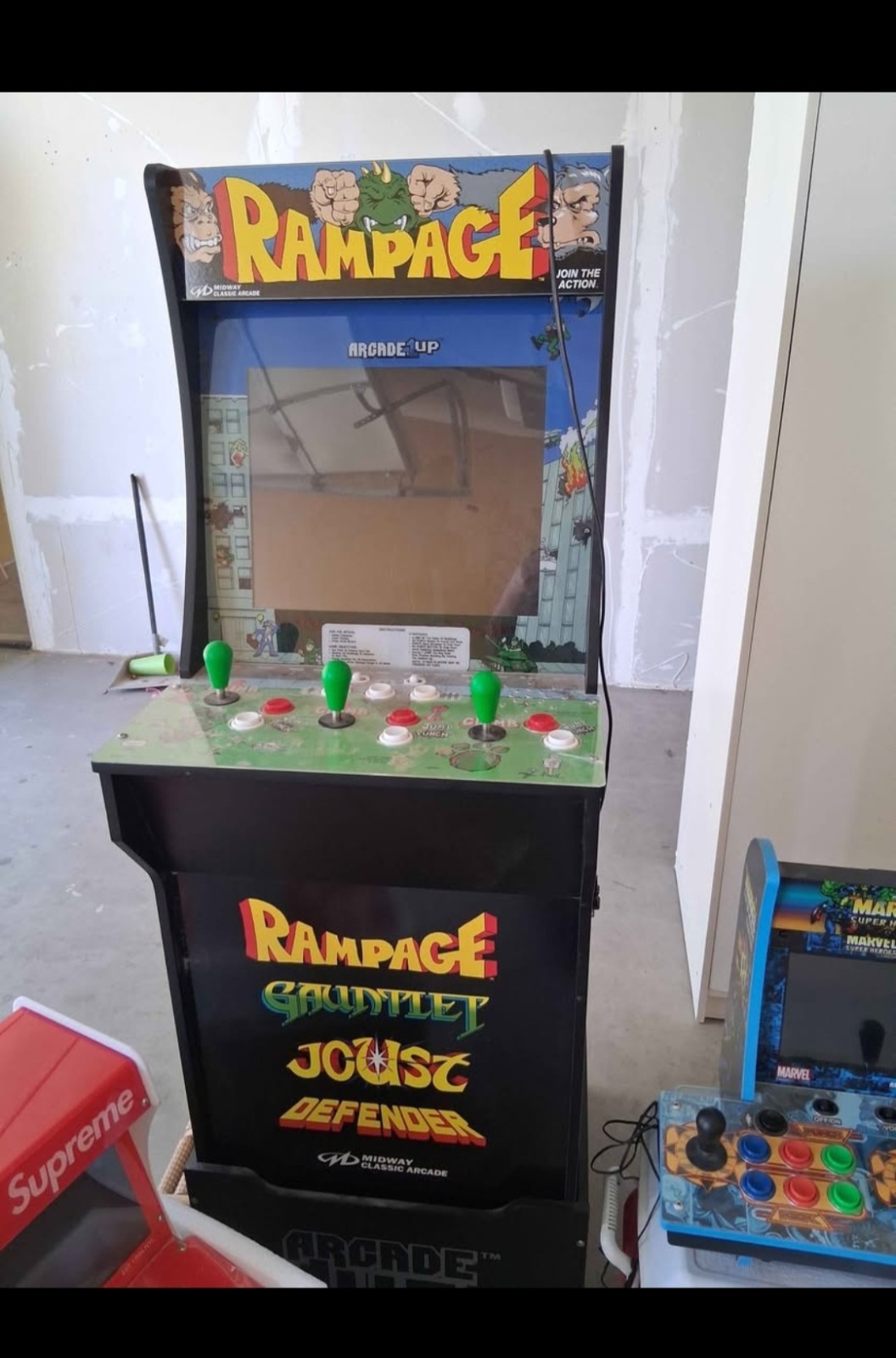 Arcade1Up Rampage Reproduction Arcade Cabinet w/ Gauntlet Joust Defender