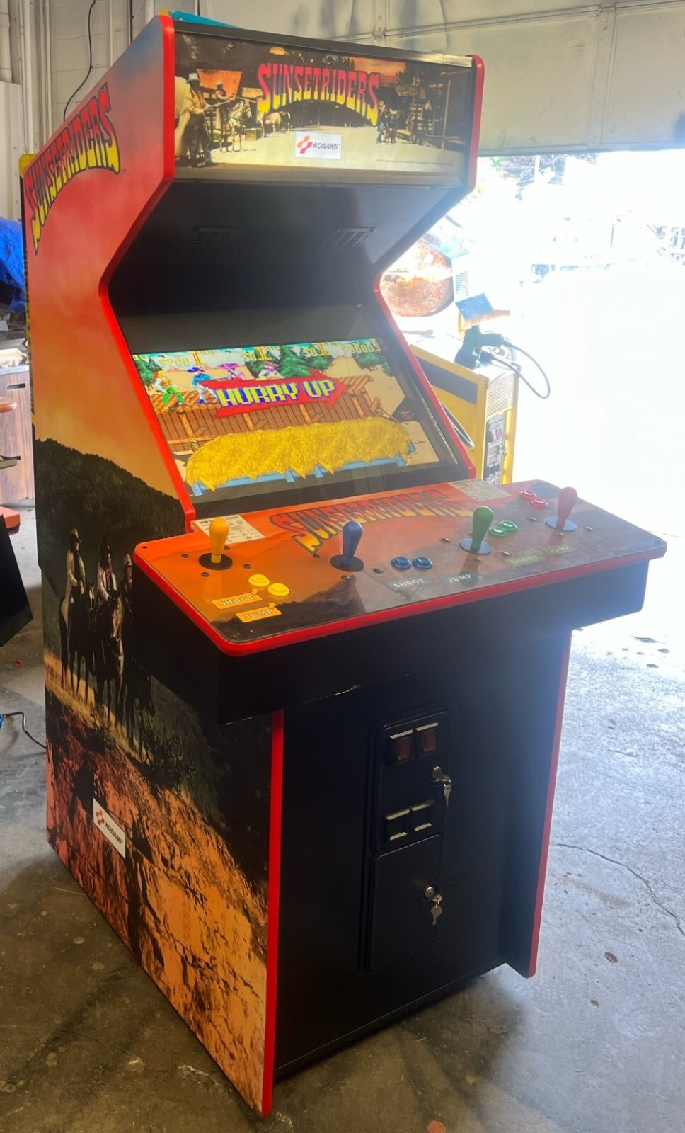 SUNSET RIDERS ARCADE MACHINE by KONAMI 1991