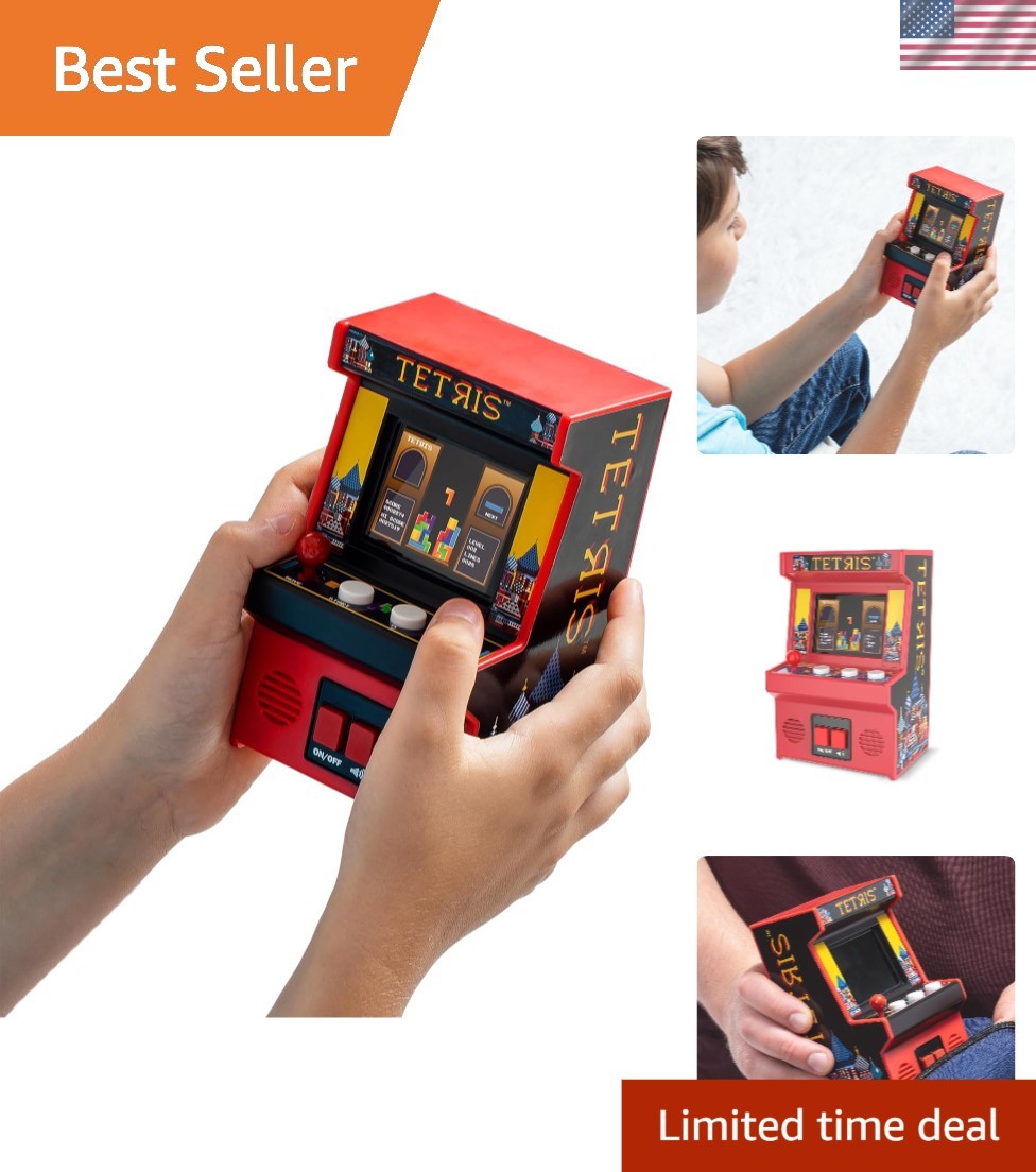 Authentic Tetris Handheld Mini Arcade – Battery Powered Game for Kids 8+