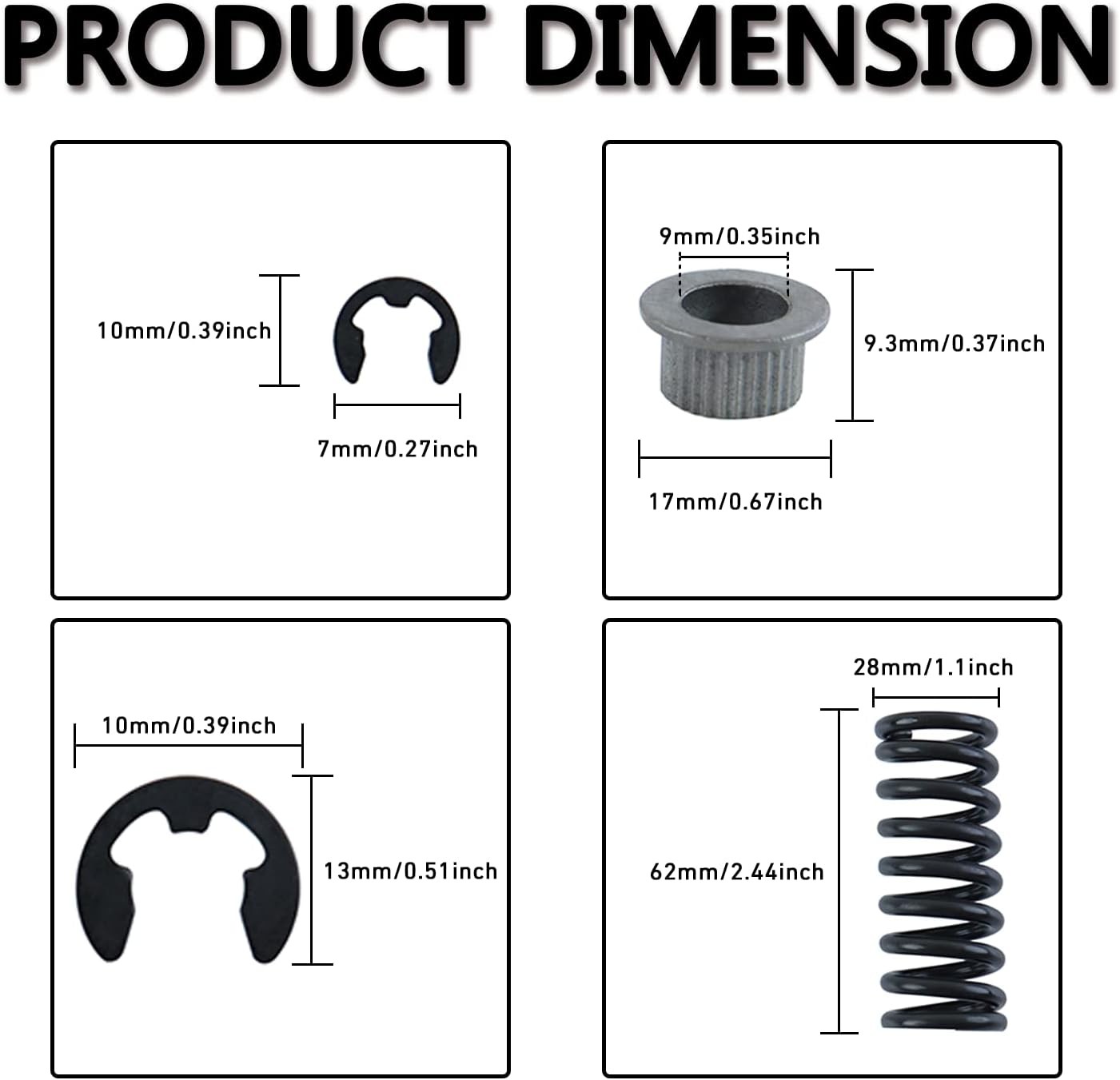 Door Hinge Pin Bushing Repair Kit with Spring + Door Spring Tool Compatible with