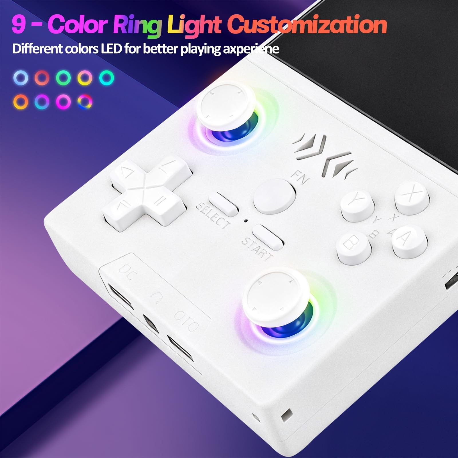 XF40V Retro Handheld Game 1.5 inches x 3.5 x 5 inches, White-64g
