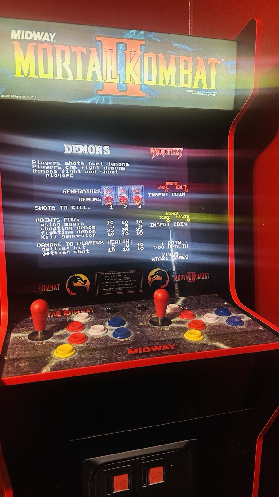 Arcade1Up Mortal Kombat II Reproduction Upright Arcade Cabinet 2021
