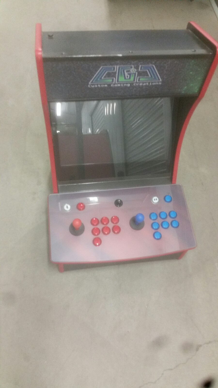 Arcade Bartop Tabletop *New* Custom 2 Player Fully Loaded LED Buttons Red Blue