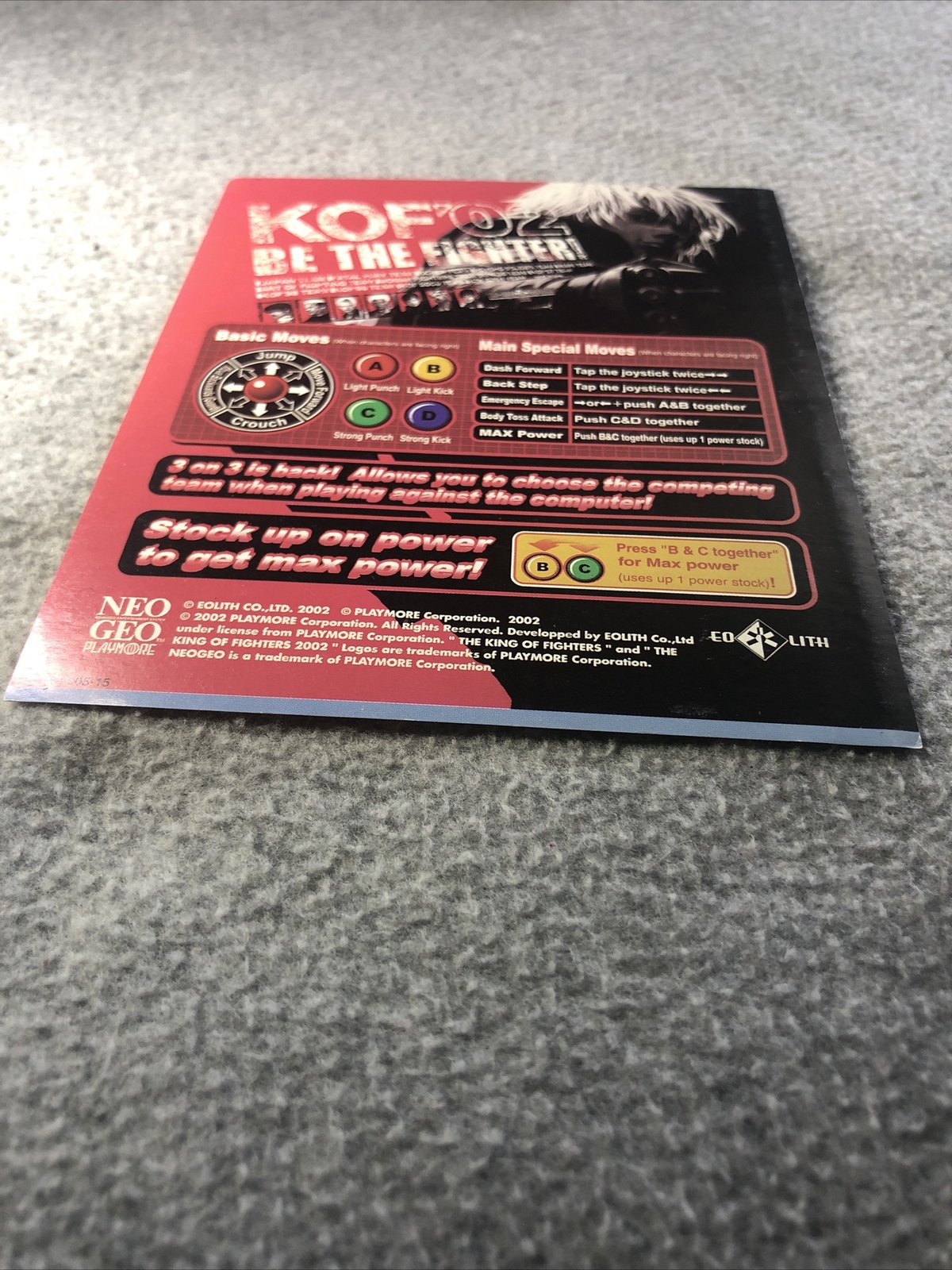 ***** The King Of Fighters 02 Mini Marquee Header SNK Neo Geo Arcade *****