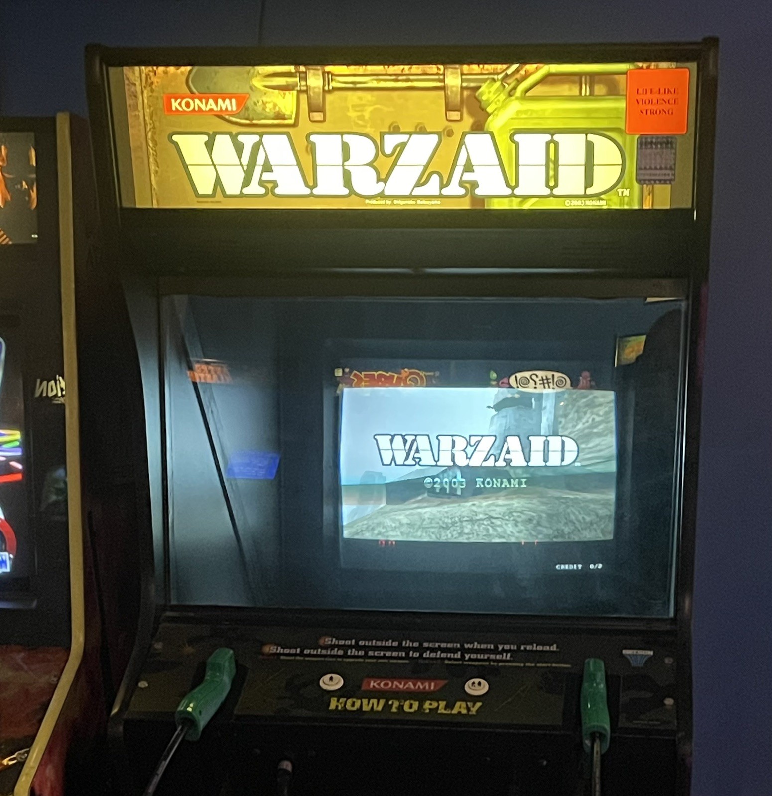Rare HTF Working Konami Warzaid Arcade Shooting 2 Player Gun Video Game