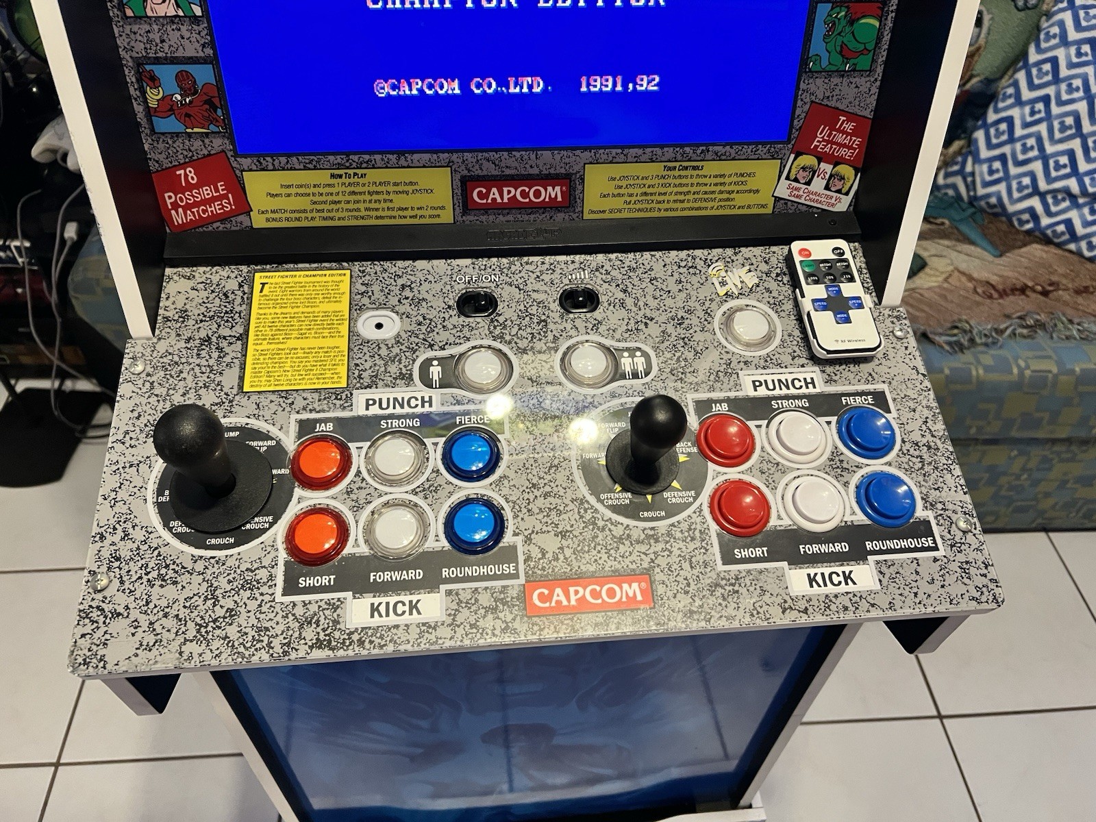 Arcade1up STREET FIGHTER 2 BIG BLUE with Riser & Stool Very rare ✅🔥 Great Deal