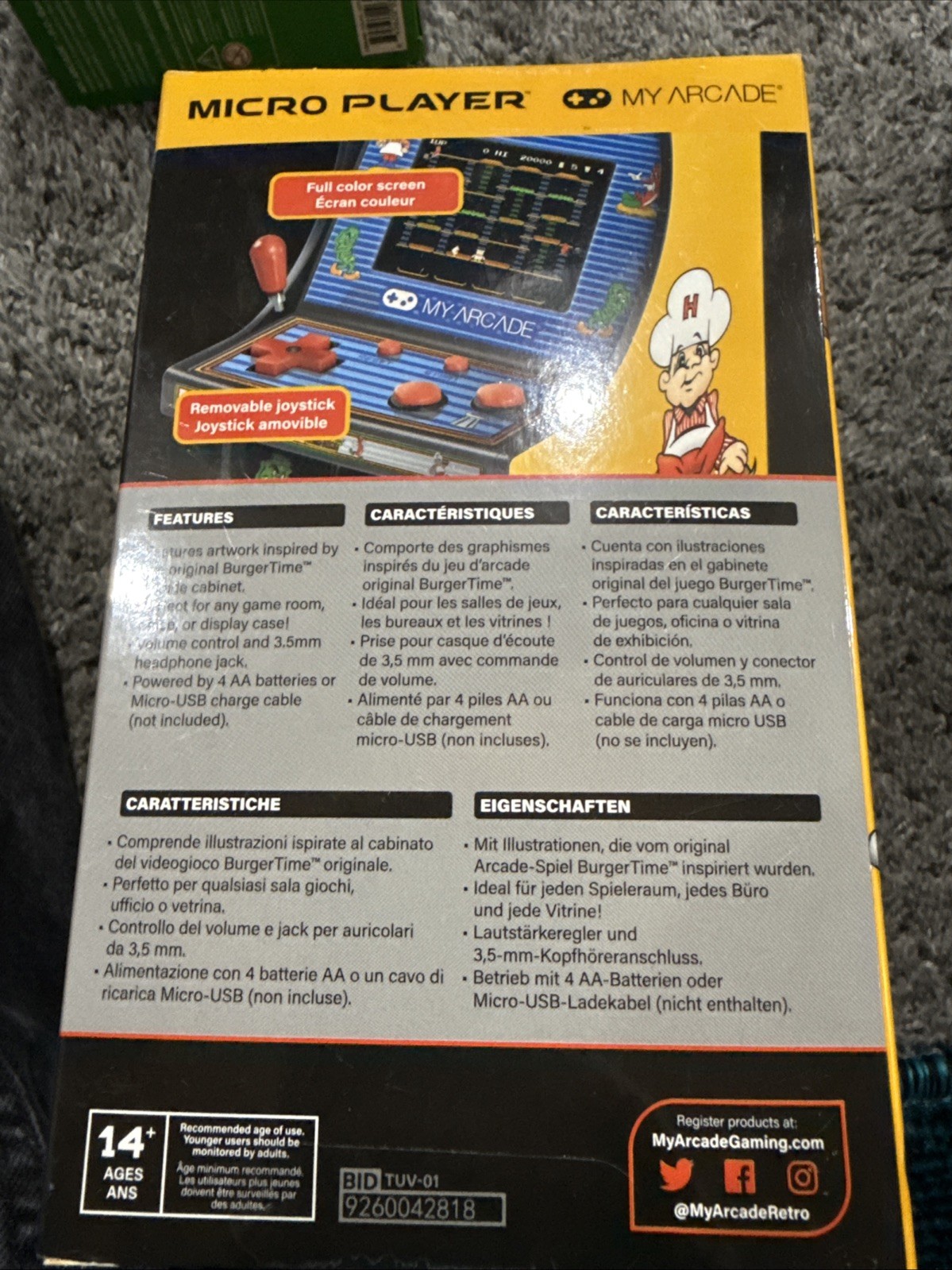 My Arcade Burgertime Micro Player Mini Arcade Machine Fully Playable ~ NEW