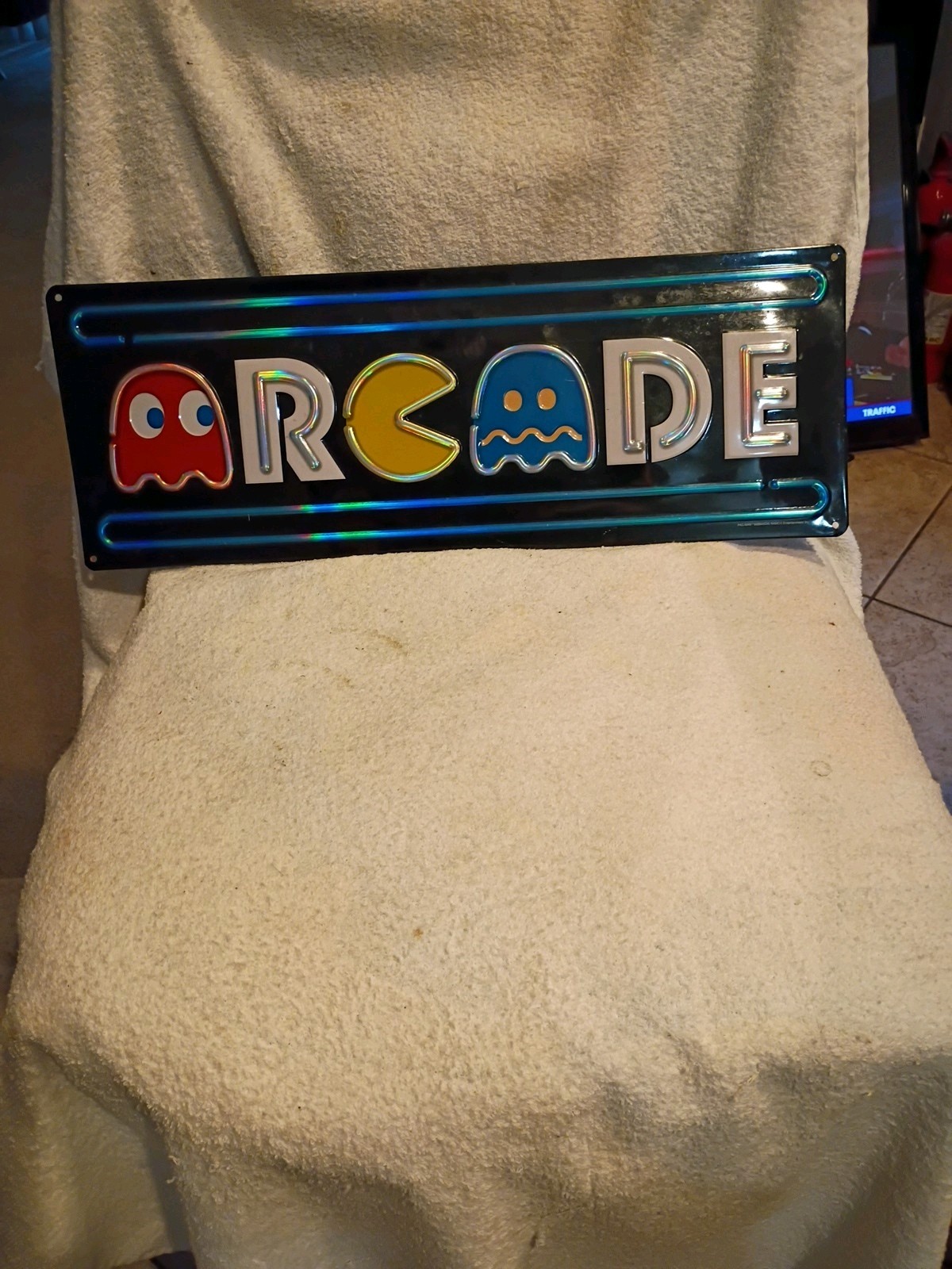 PAC MAN MS ARCADE GAME METAL SIGN VINTAGE LOOK VIDEO PINBALL COIN AMUSEMENT