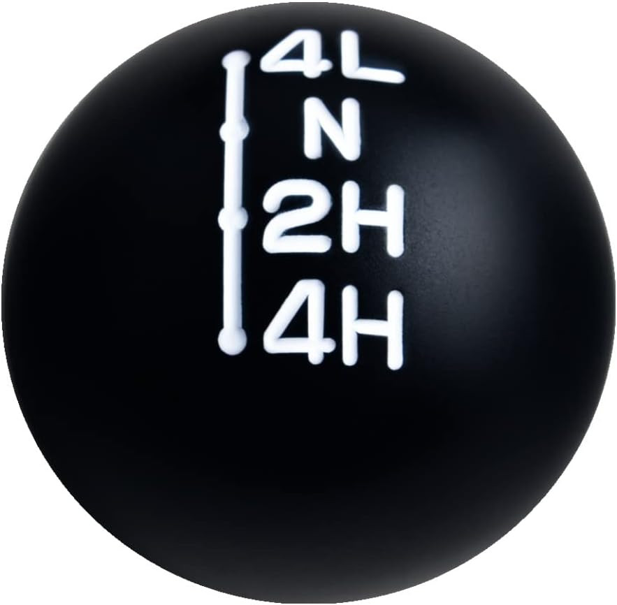 Transfer Case Shift Knob Aluminum NP205 7/16″-20 Black w/White Engraved Inlay Co