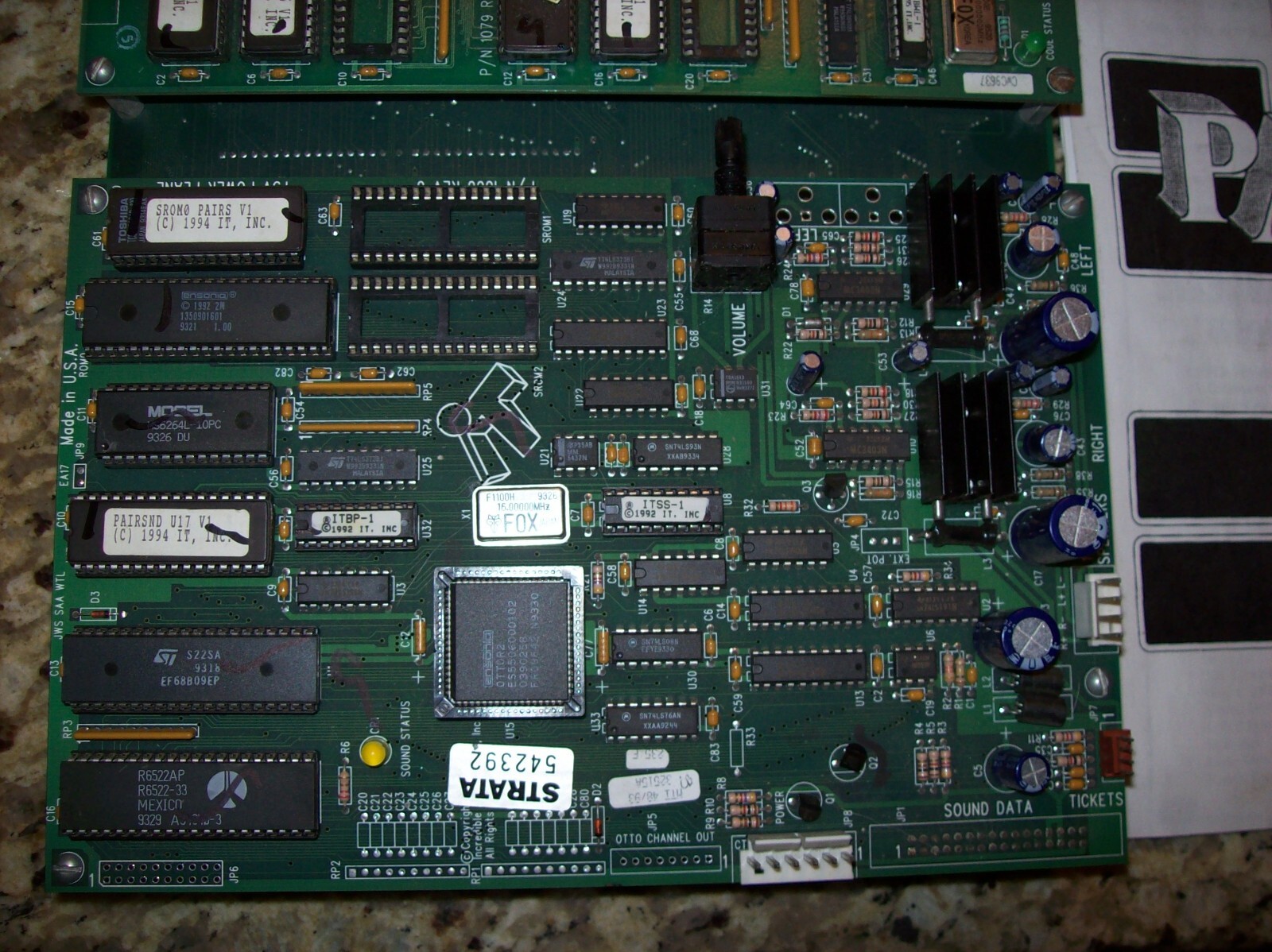 PAIRS [EXOTIC] JAMMA BOARD! SUPER RARE WORK WITH MANUAL