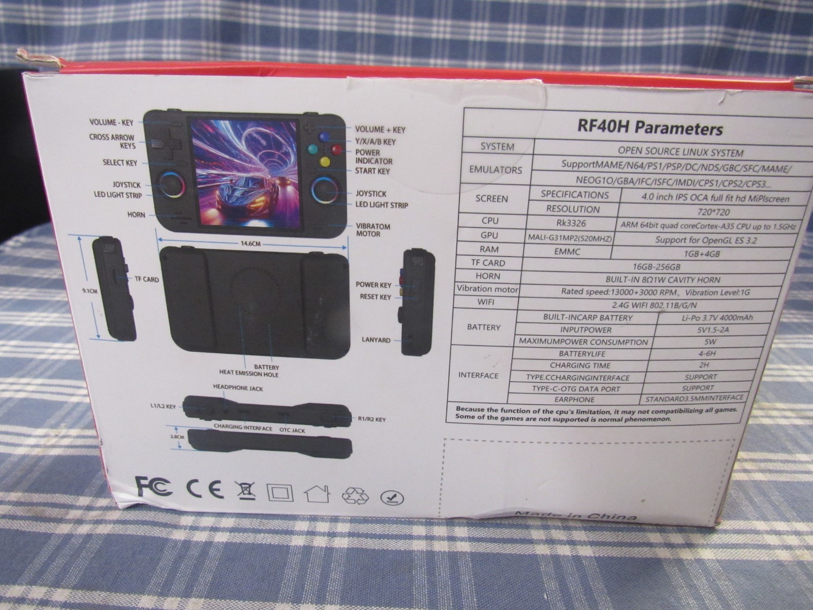 RF40H Retro Handheld Game Console 4.0″ Pre-Loaded Games (Open Box) FREE SHIPPING