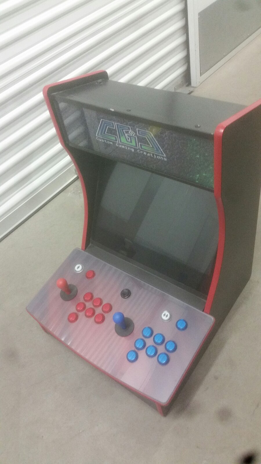 Arcade Bartop Tabletop *New* Custom 2 Player Fully Loaded LED Buttons Red Blue