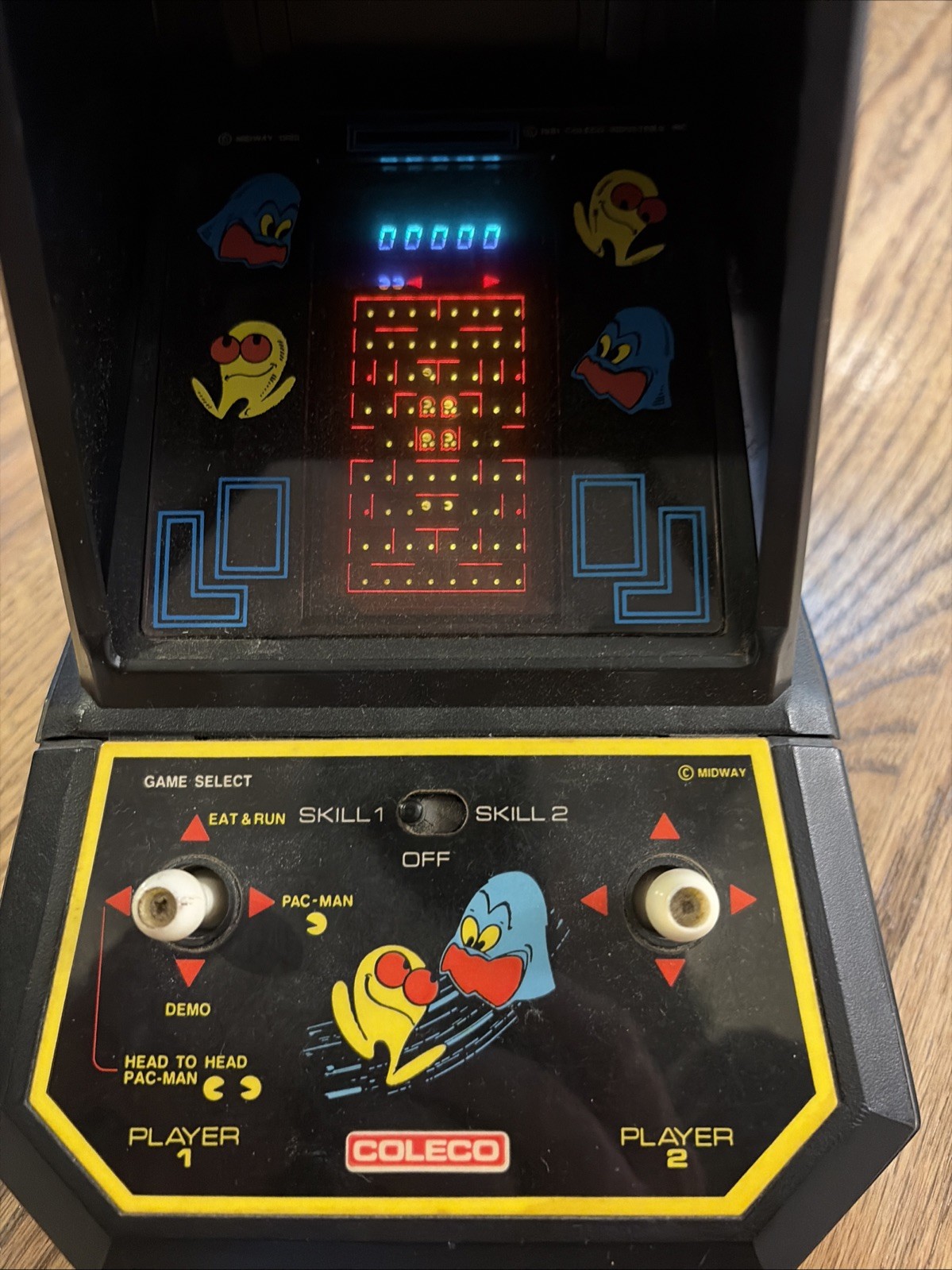 Vintage Coleco Pac-Man Tabletop Mini Arcade Game w/ Manual – tested, works