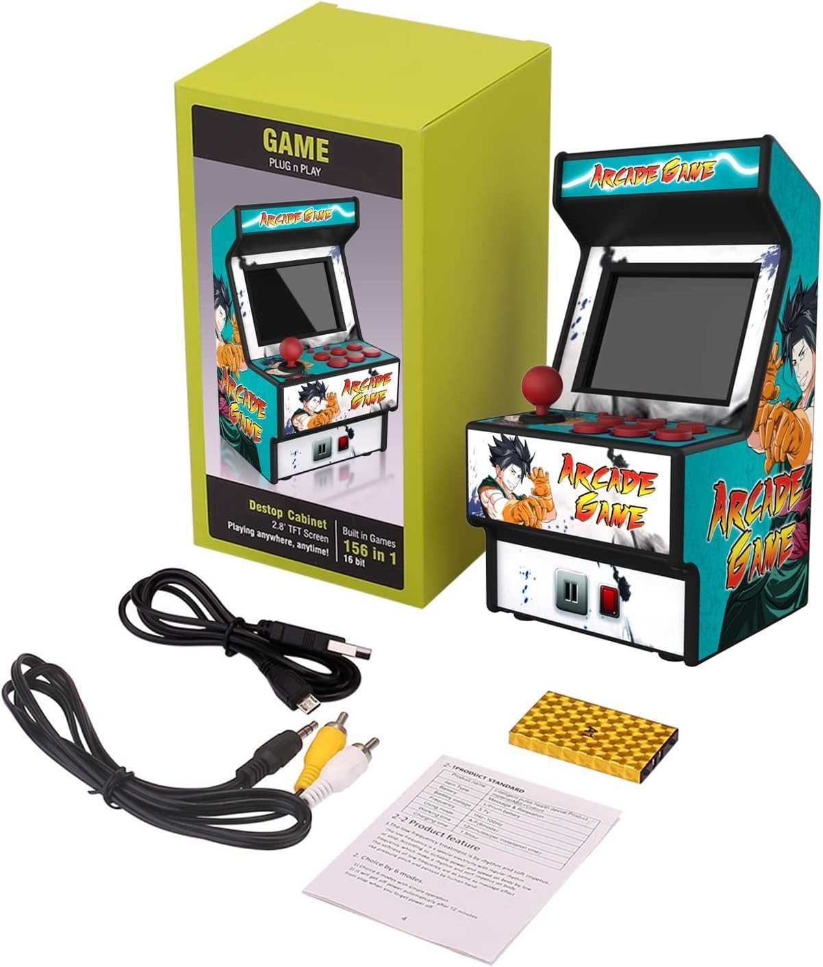 2.8 Inch Color Handheld Game Console with 156 Games – Perfect Gift for Kids