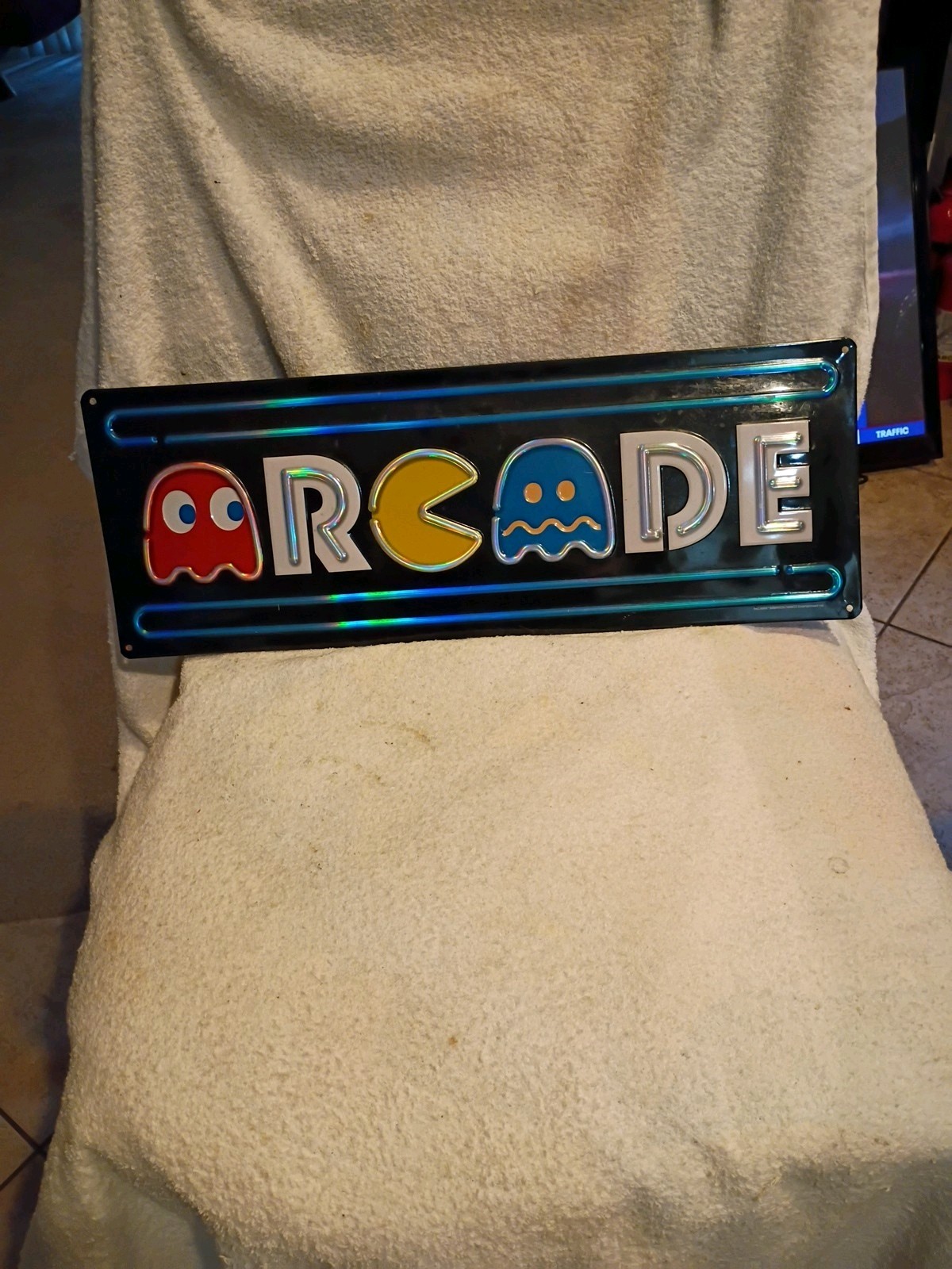 PAC MAN MS ARCADE GAME METAL SIGN VINTAGE LOOK VIDEO PINBALL COIN AMUSEMENT