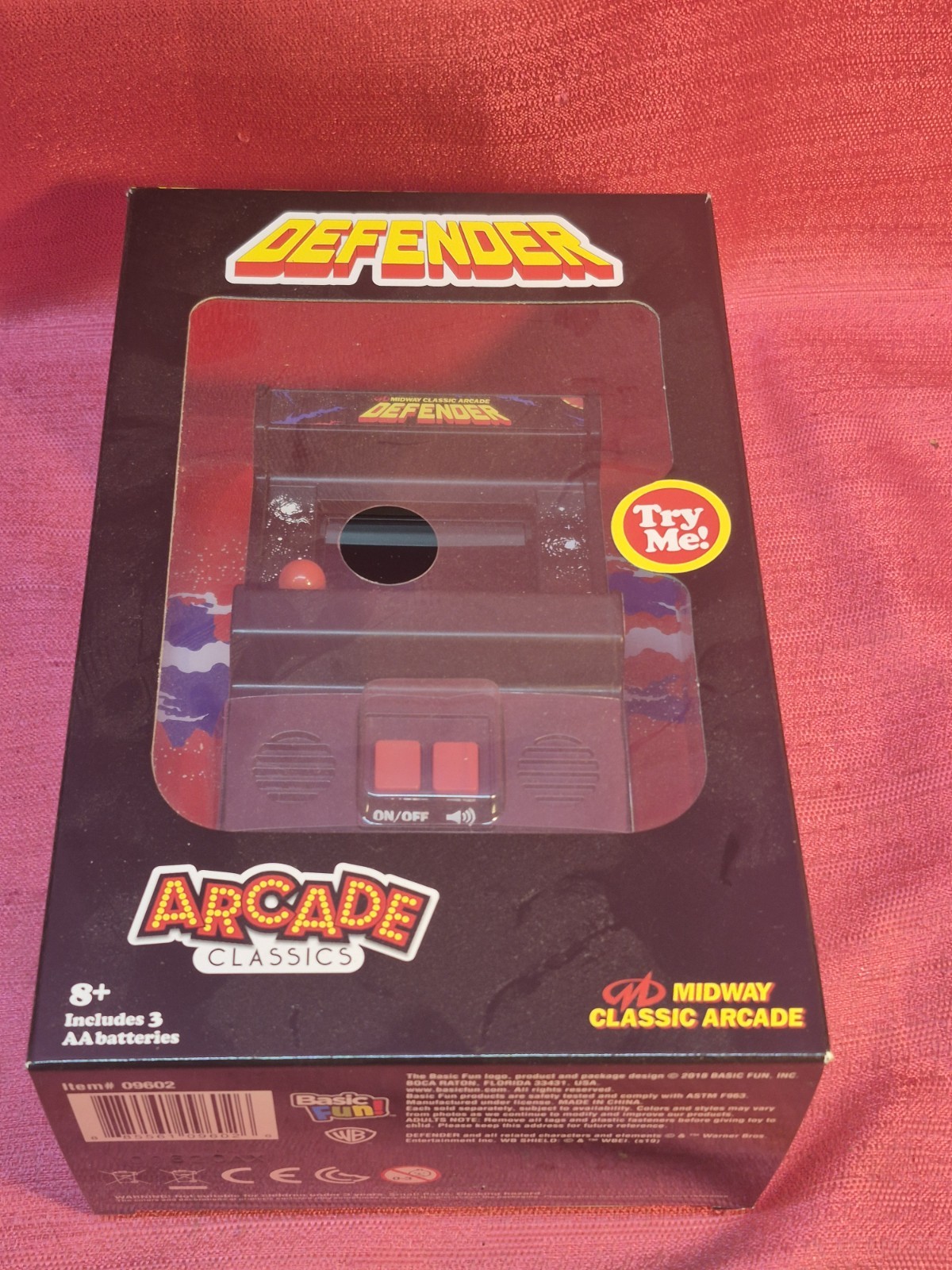 Basic Fun Arcade Classics #17 Defender Mini Arcade Cabinet Handheld NIB Tested