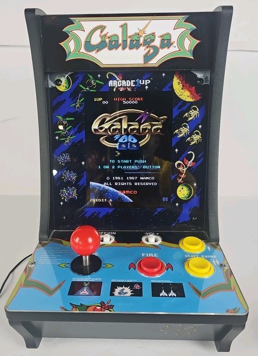 Arcade1Up Galaga Countercade Tabletop Arcade Cabinet Video Game Machine