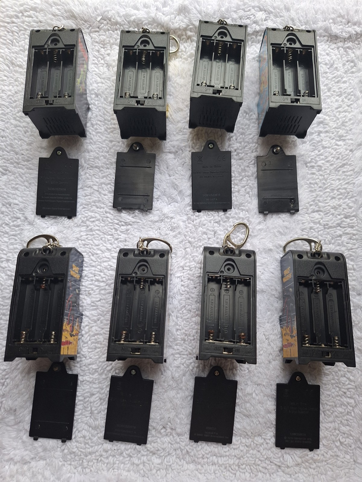 Tiny Arcade Games Keychain Lot of 8 PacMan Frogger Galaxian Dig Dug WORKING
