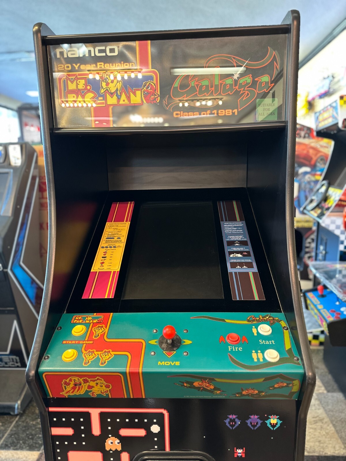 NAMCO 20 YEAR REUNION MS PACMAN GALAGA CLASS OF 1981 HEAVY DUTY COMMERCIAL GRADE