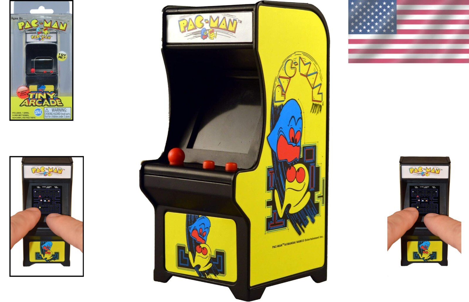 Mini Pac-Man Arcade Game – 3.5″ Size with Full Gameplay & Authentic Sounds