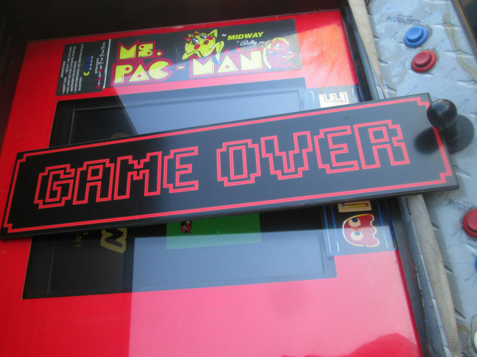 GAME OVER GAMEROOM ARCADE GAME WOOD COOL SIGN VINTAGE LOOK VIDEO PINBALL COIN