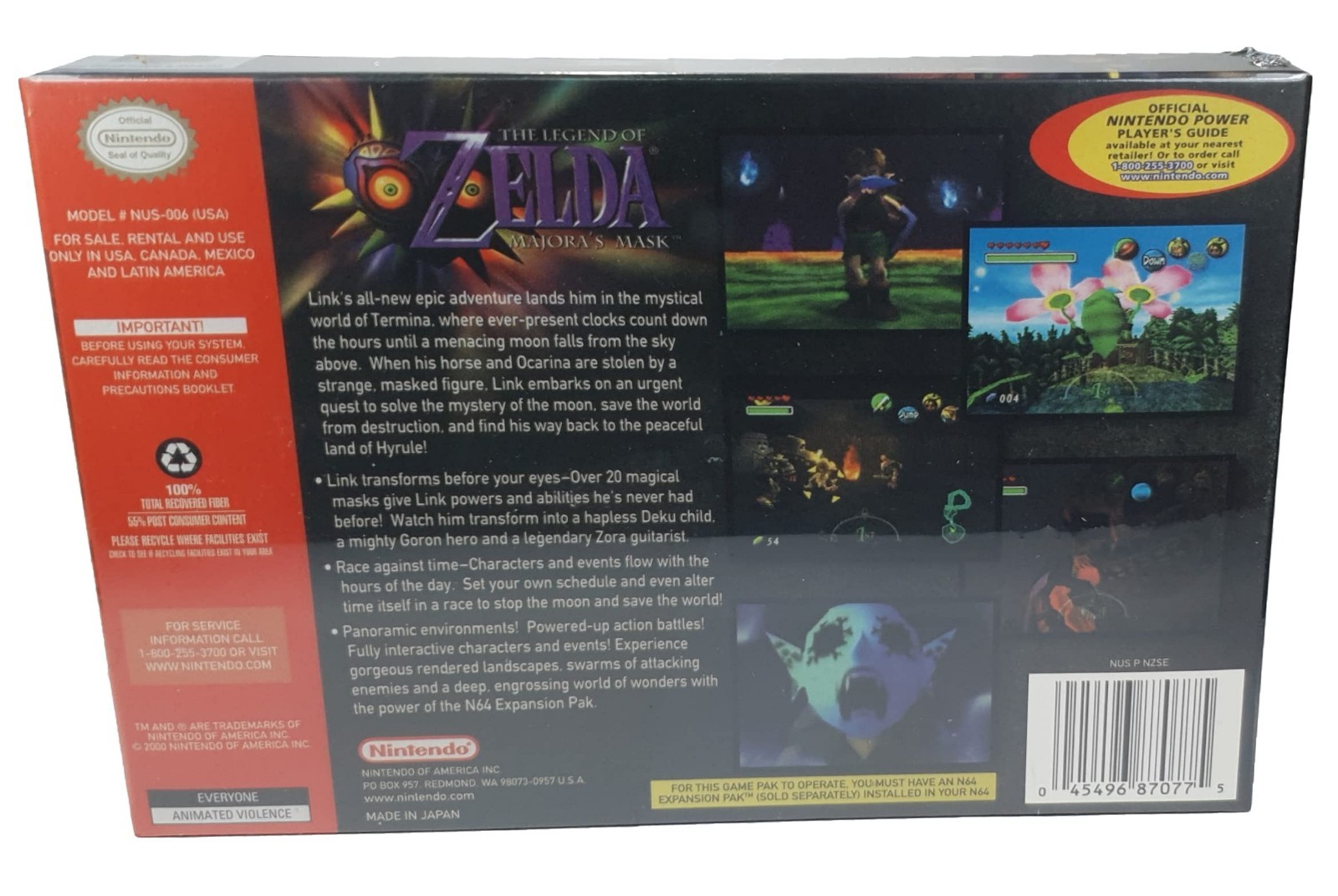 US Version Zelda majoras mask Video Games Card With Box for Nintendo 64 Console