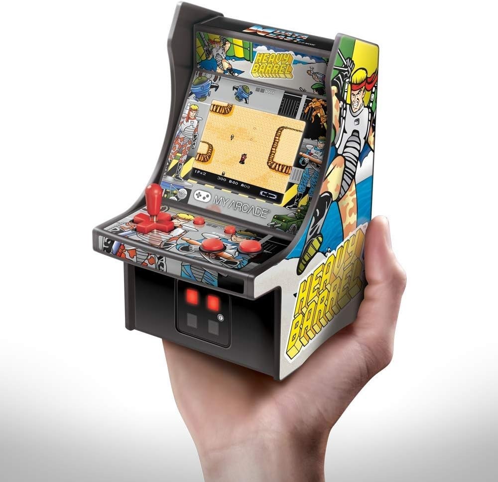 Authentic 6.75-Inch Mini Arcade Player – Heavy Barrel Retro Game Experience