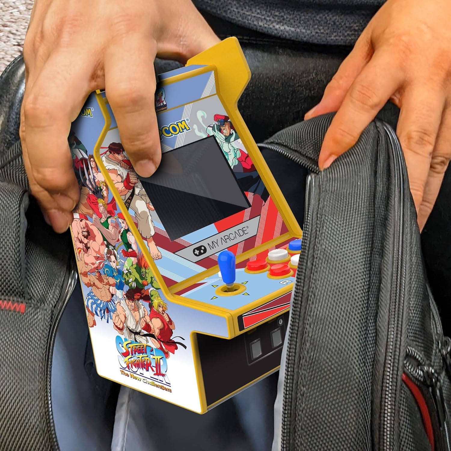 Portable Retro Arcade: Super Street Fighter II Micro Player with USB Power