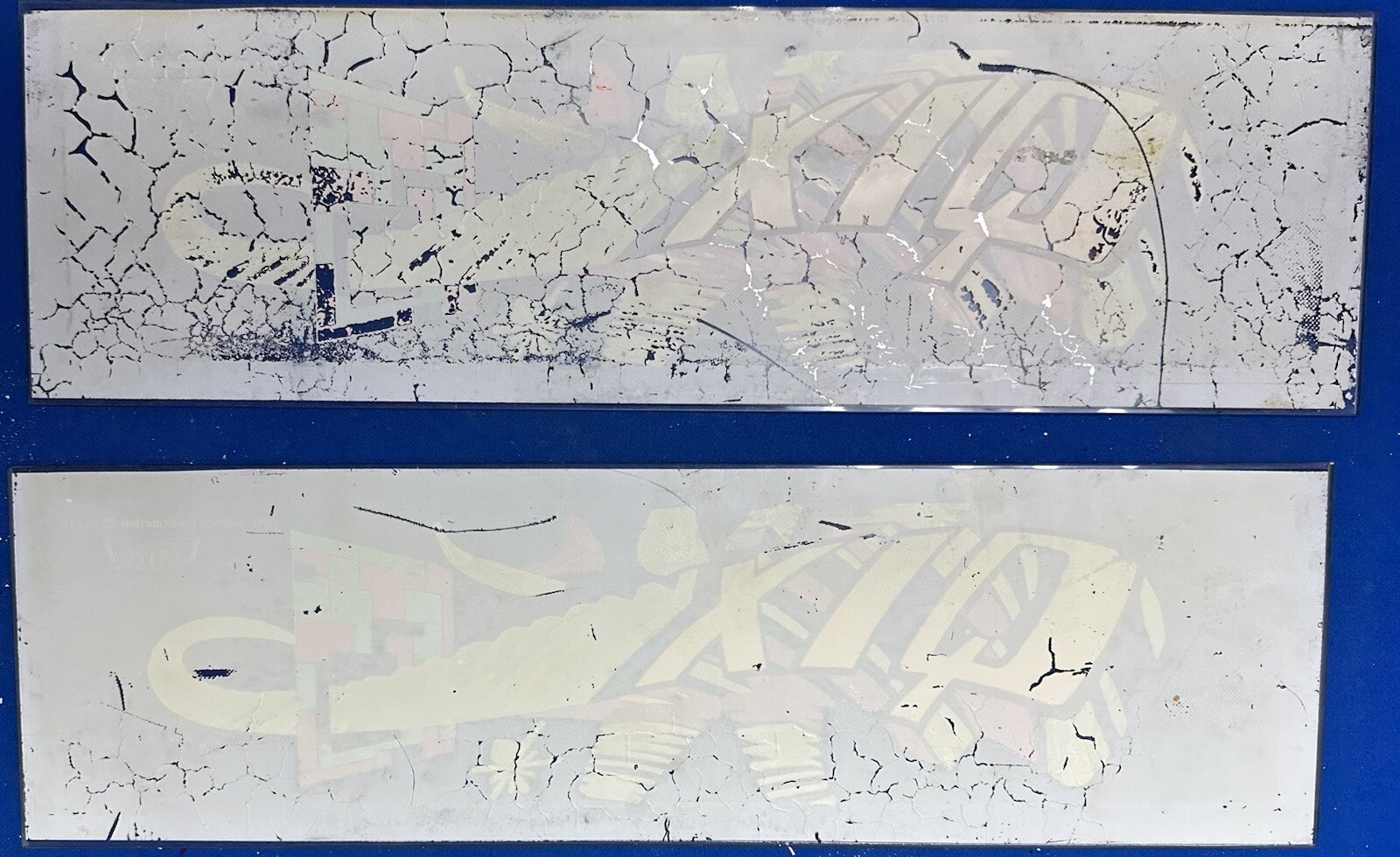 Two Vintage Arcade Video Game Original Marquee “Quix”