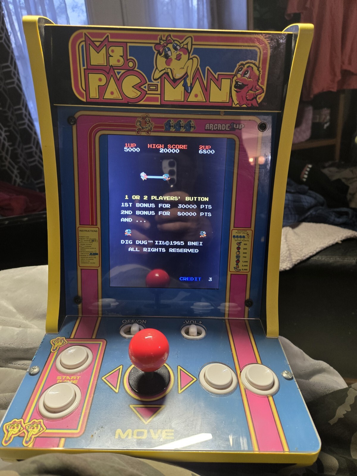 Arcade 1up 8296 Ms Pac-Man & PAC-Man plus,galaga Tabletop Arcade GameSystem 16″