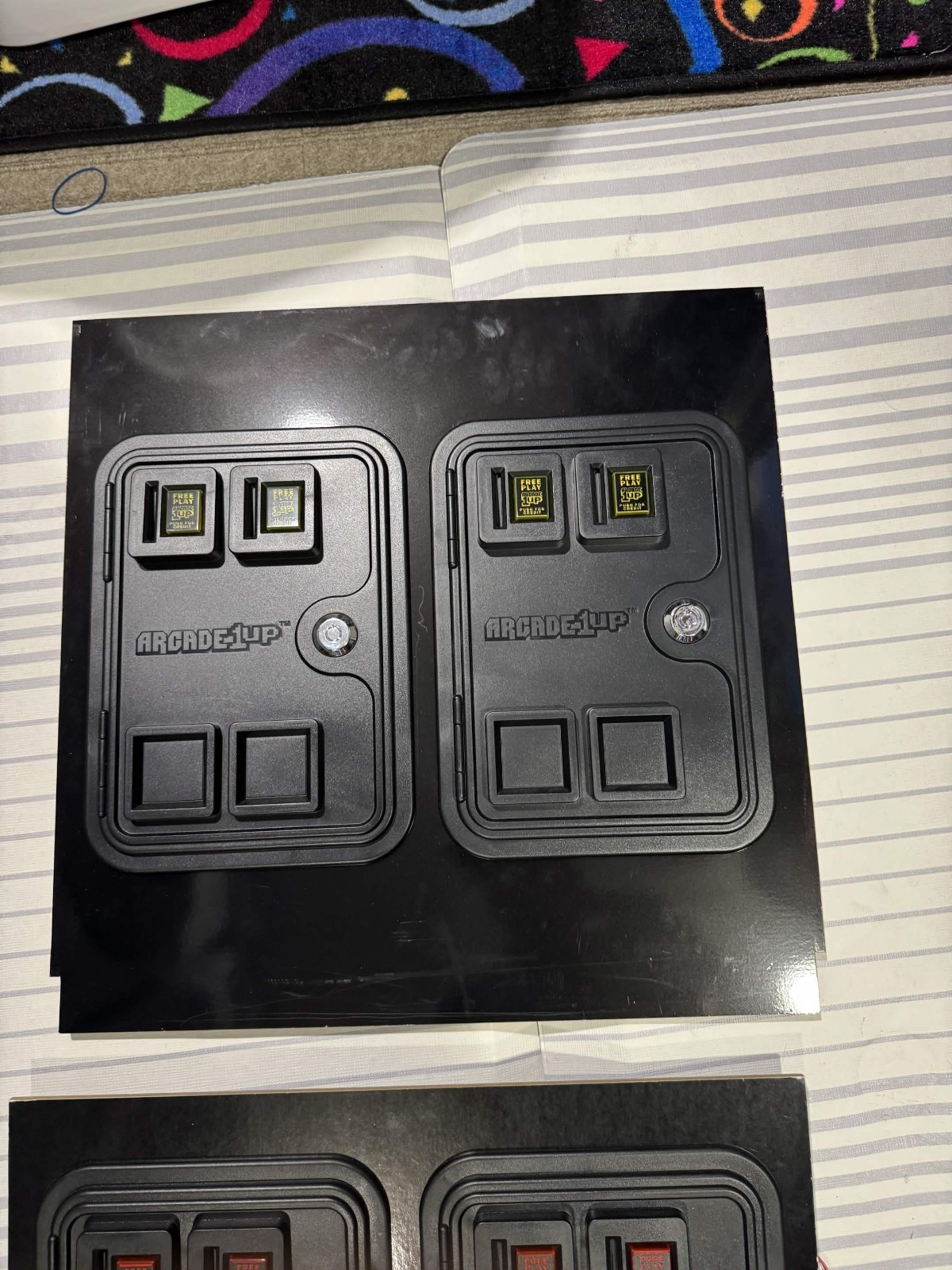 Arcade1Up kick plates for blitz and simpsons with 4 faux coin doors prewired I