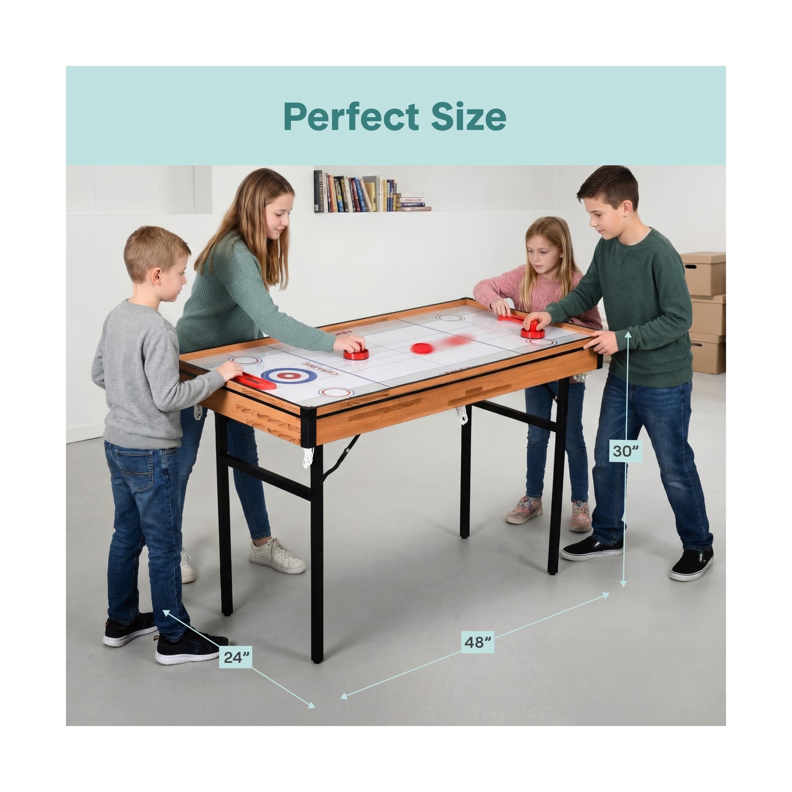 SereneLife 4 in 1 Multi Game Table, 4’x2’ Folding Portable Sports Ar