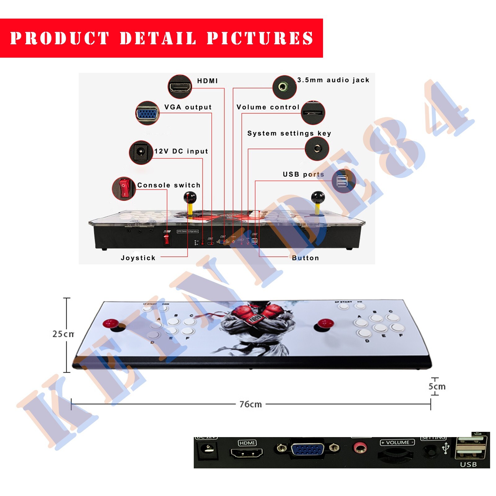 NEW 20000 Games Double Sticks Pandora Box ALL Metal Lengthen 3D WiFi Retro Game