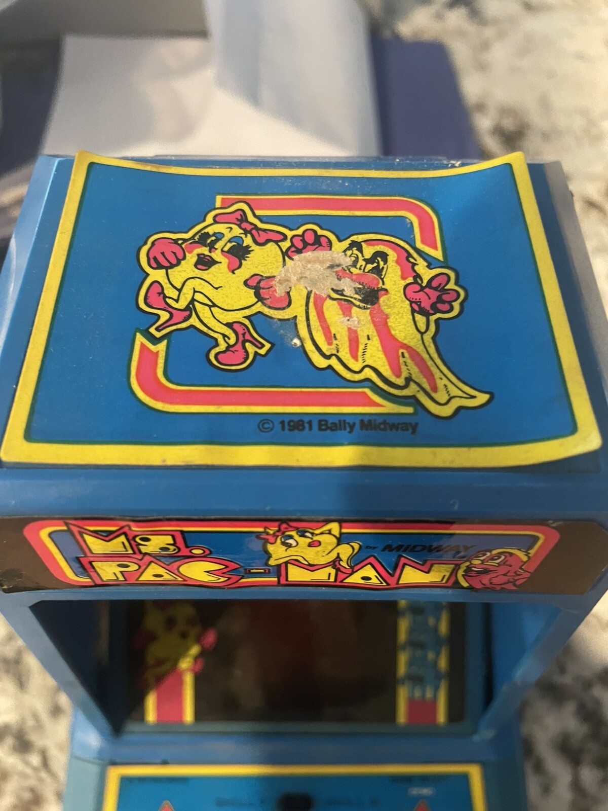 Vintage 1981 Ms. PAC-MAN Mini Tabletop Arcade Video Game Rare Coleco USED Works!