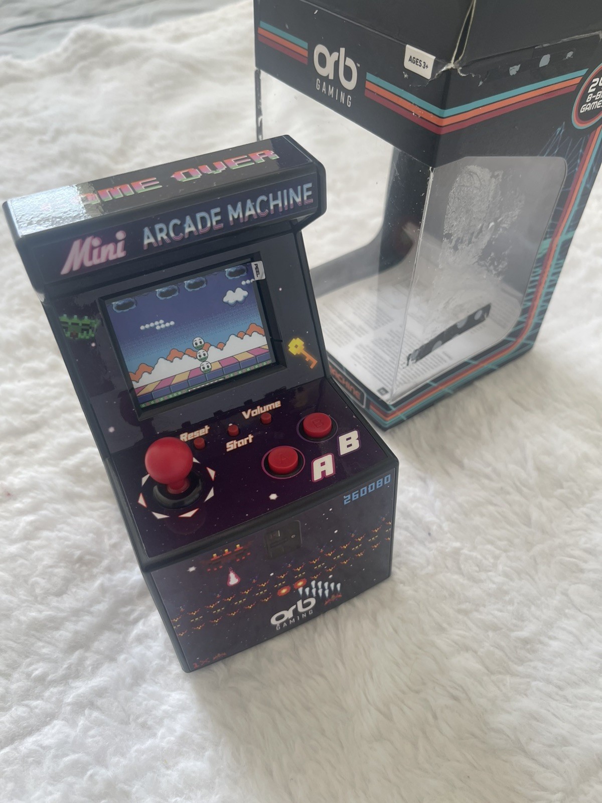 Mini Arcade Machine, 240 Built-In 8-Bit Games, 2.5” Full Color Screen.