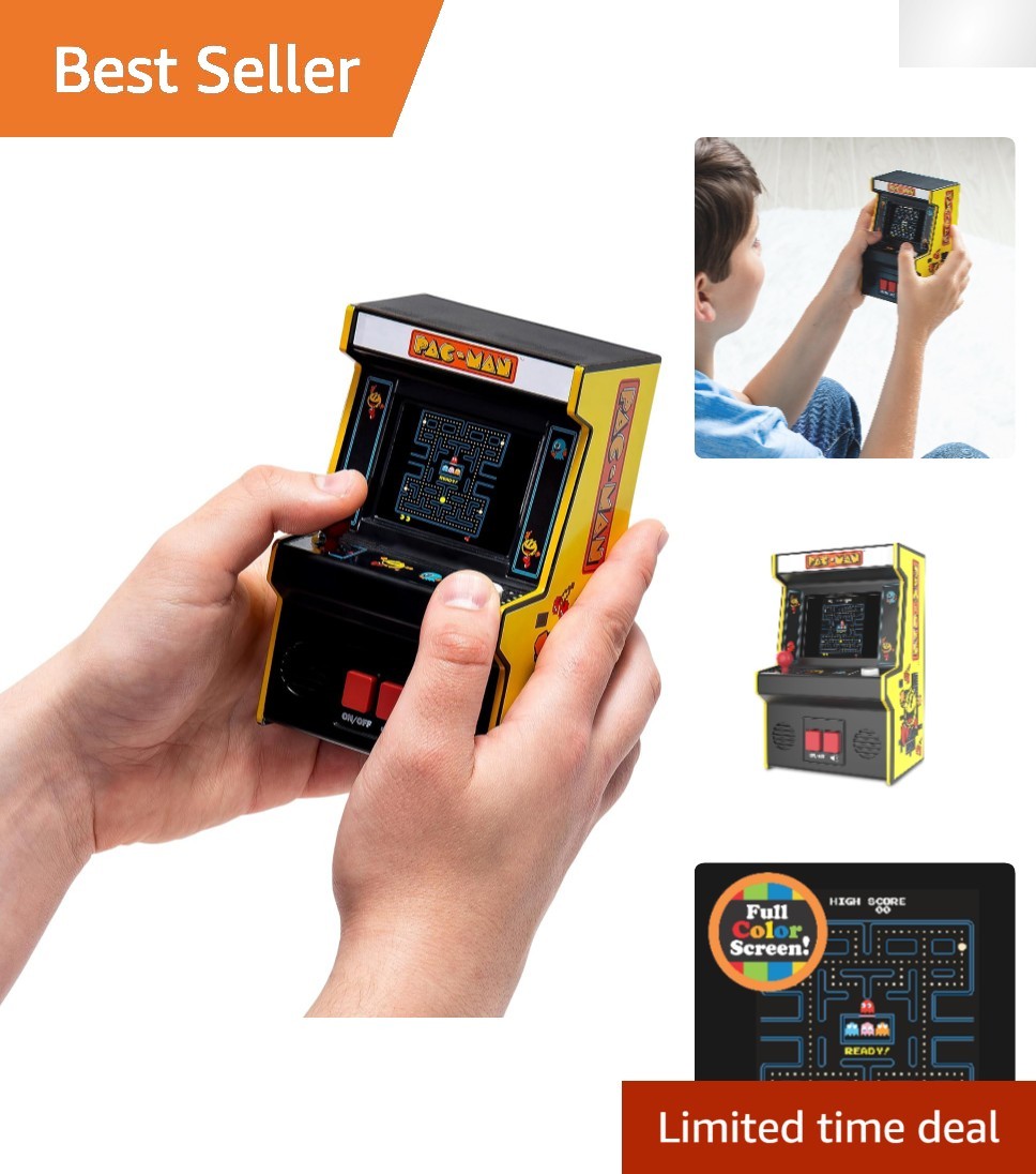 Retro Mini Arcade Game – Classic Pac-Man Handheld Console with Full Color Screen