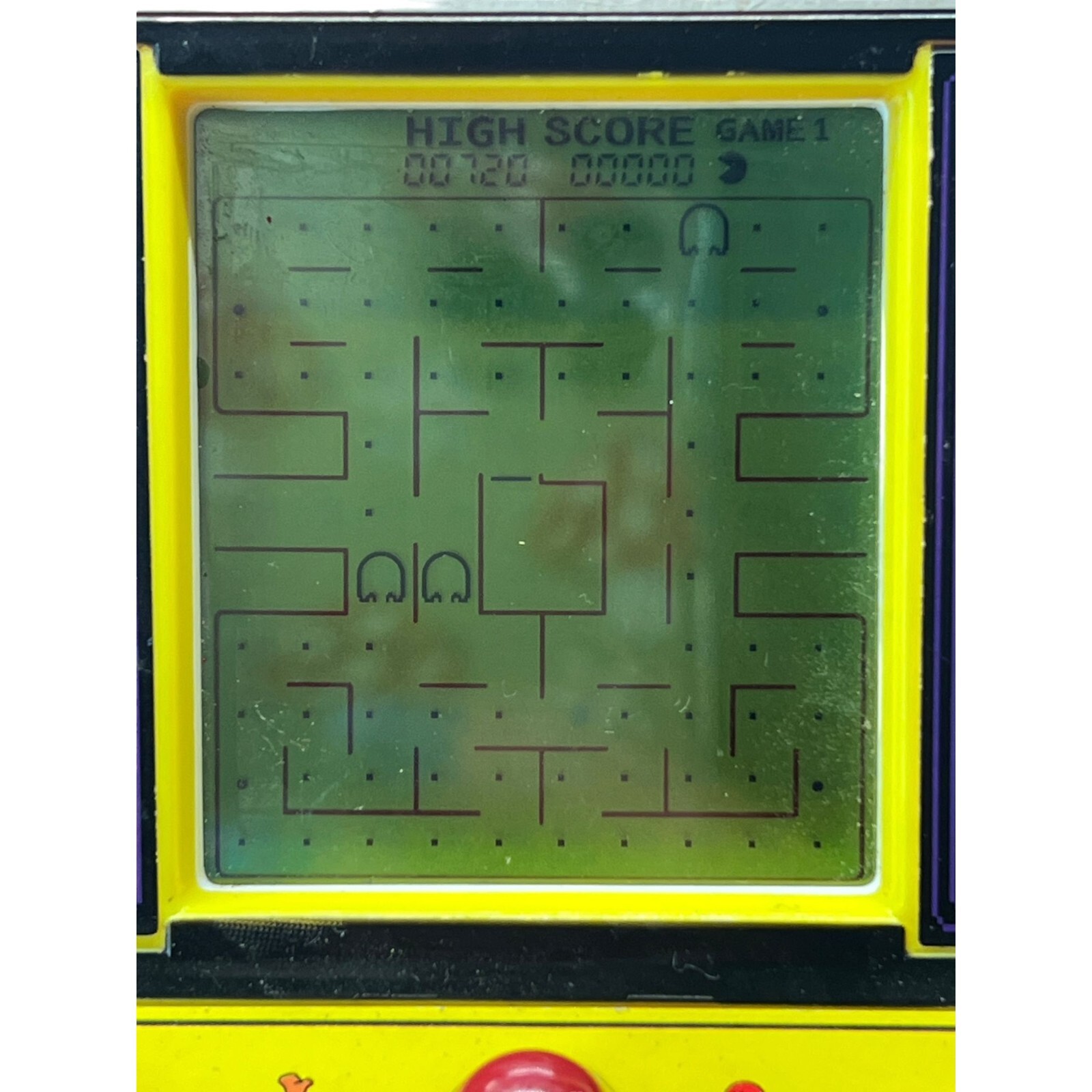 PacMan Bandai Mini Handheld Arcade Video Game 09521 6″ Great Working Condition