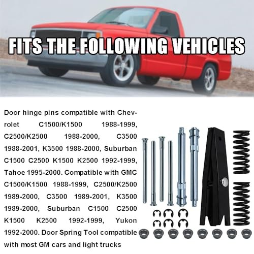 Door Hinge Repair Kit with Spring Tool – Compatible For Suburban Tahoe 23pcs