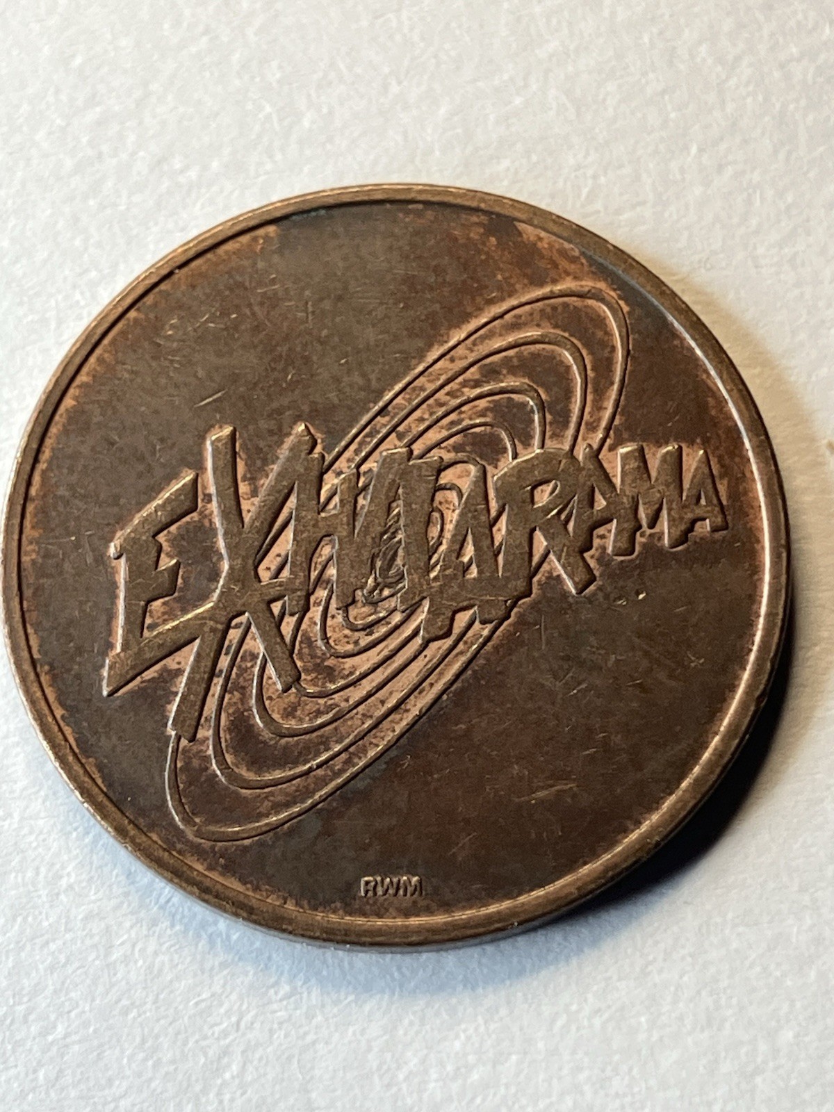 VINTAGE EXHILARAMA VIDEO GAME ARCADE TOKEN THE FUTURE OF FUN #uk1