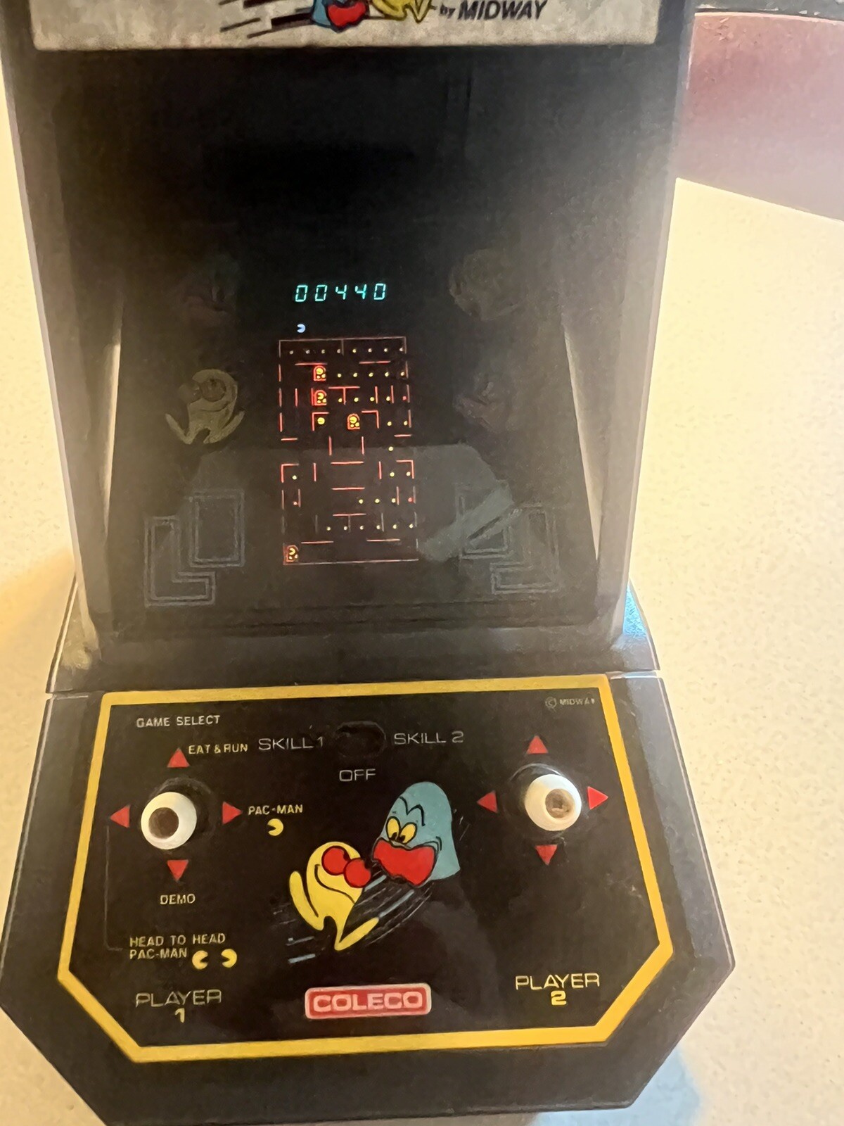 Coleco Midway Pac-Man Mini Tabletop Arcade Game Very Good Working Condition