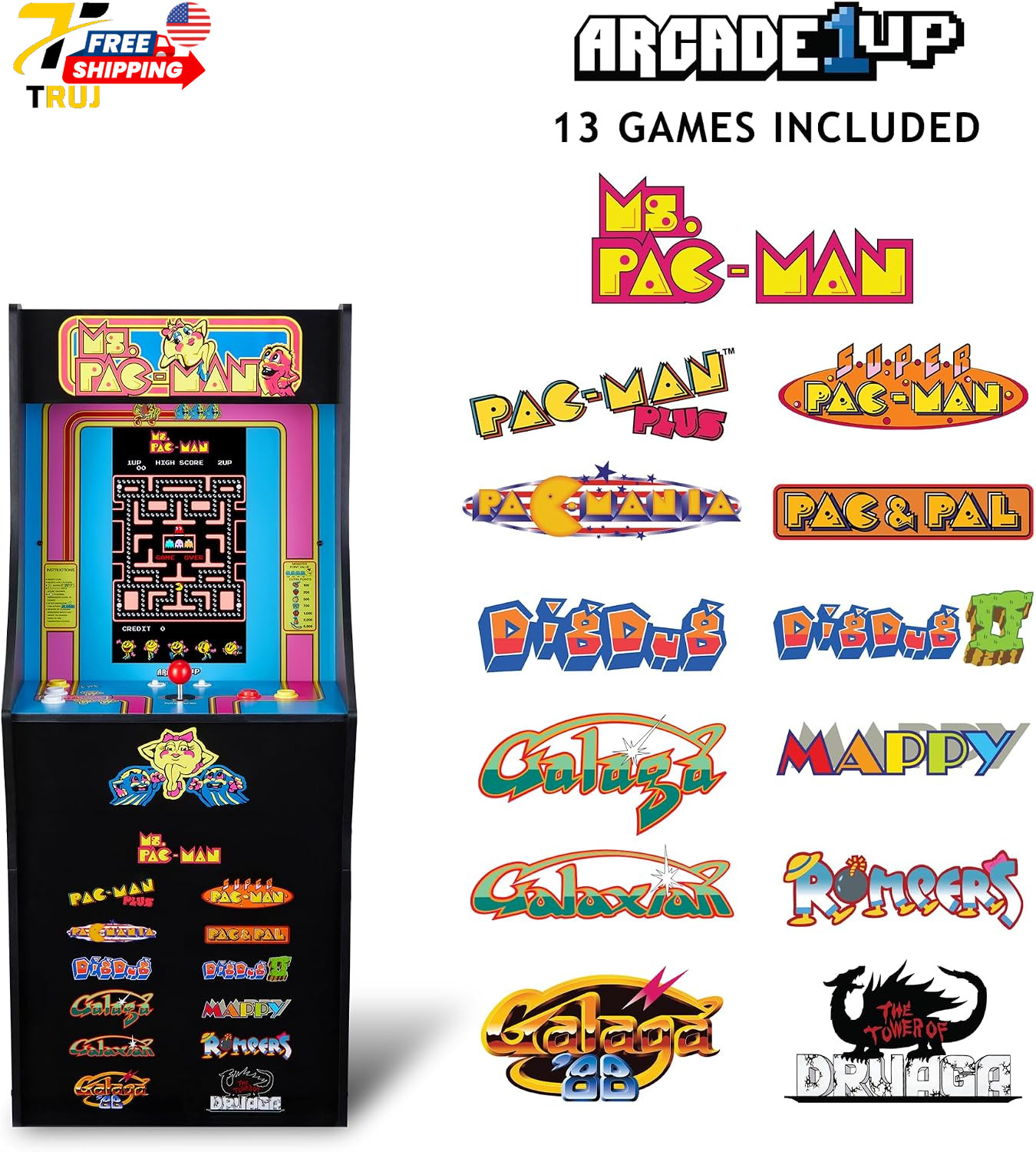Arcade1Up Ms Pac-Man Classic SE Arcade Machine