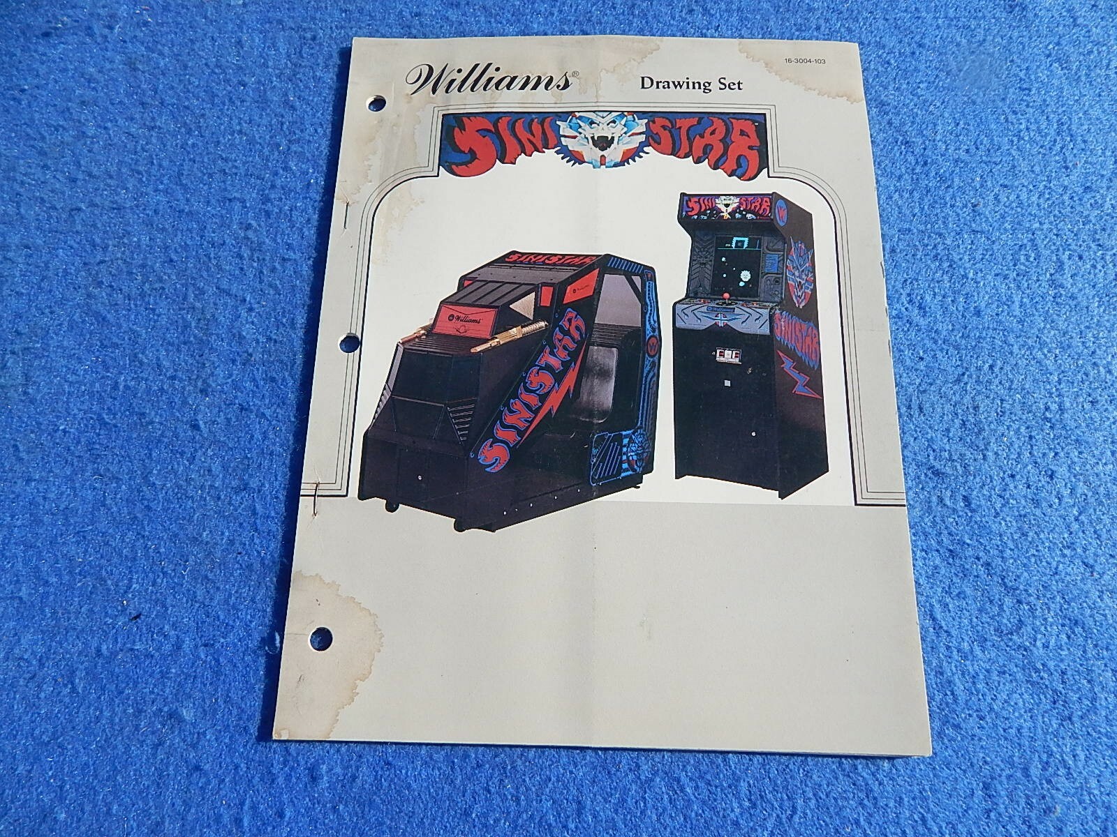 1982 Williams SINISTAR video game drawing set