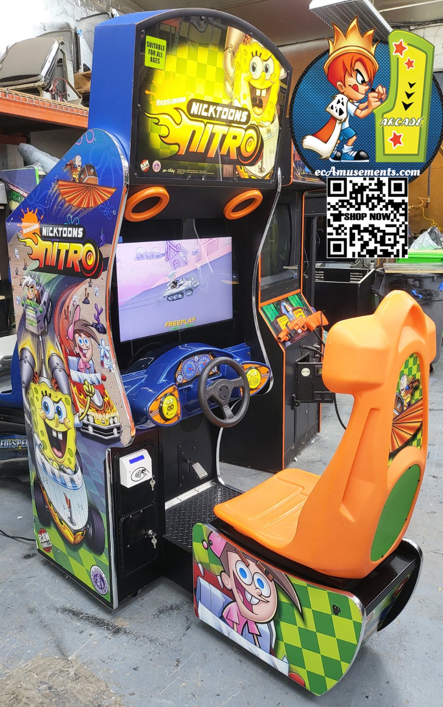 Nickelodeon Nicktoons Nitro Arcade Sit Down Driving Racing Arcade – 27″ LCD (#2)