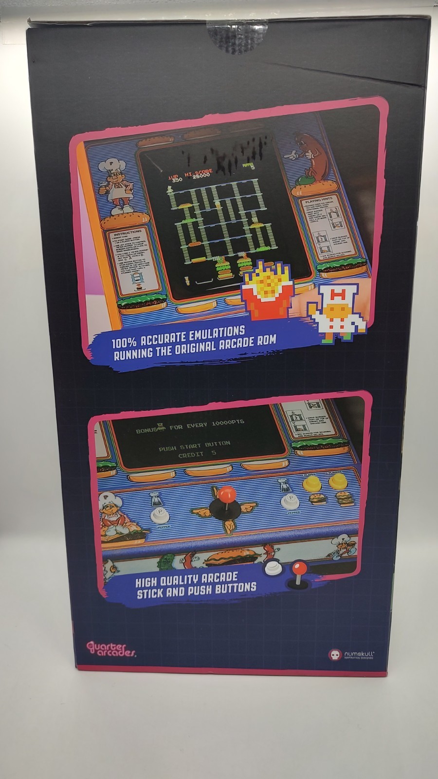 Numskull Quarter Arcades – Burger Time Mini Arcade – 1/4 Scale Original ROM