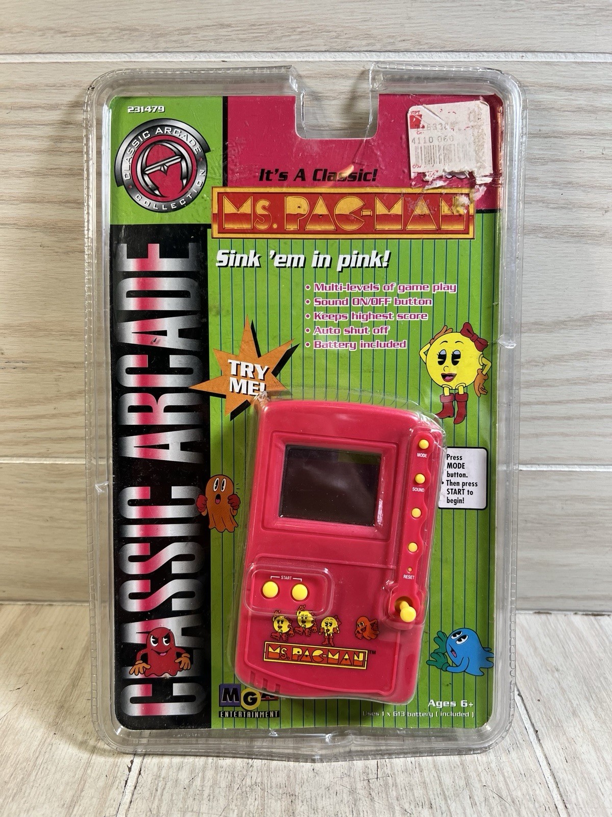 Classic Arcade Collection- Ms Pac-Man Retro Mini Arcade Handheld Game NOS 1997