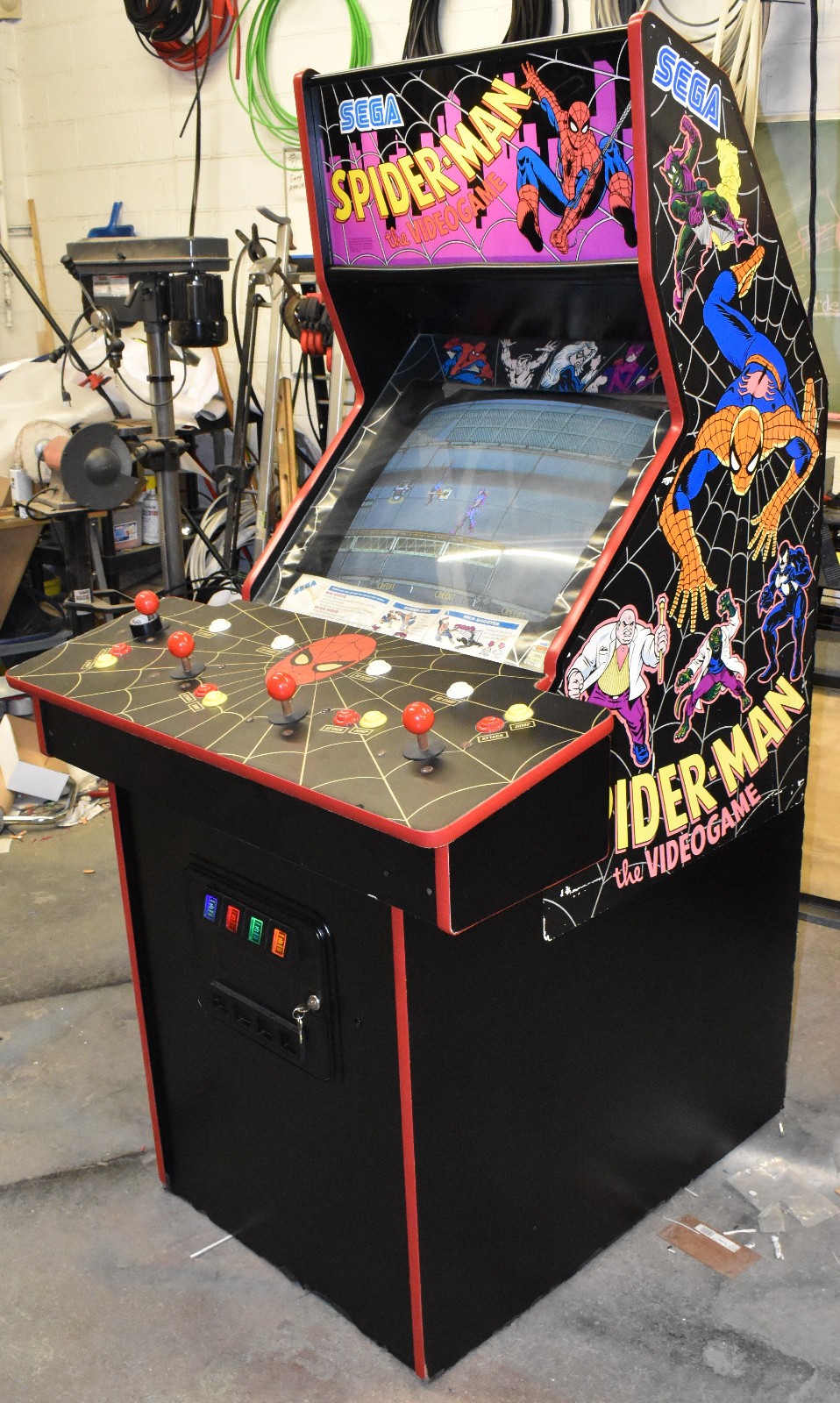 SPIDER-MAN THE VIDEOGAME ARCADE MACHINE by SEGA 1991 (Excellent) *RARE*