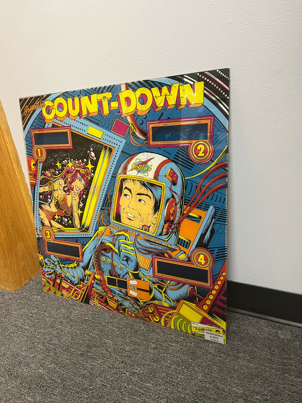 COUNTDOWN Pinball BACKGLASS by GOTTLIEB 1979