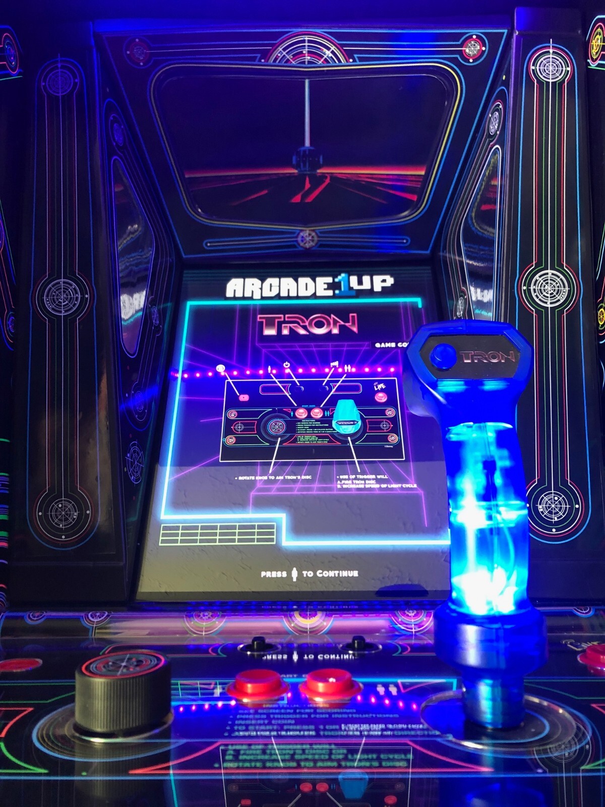 Arcade1up Tron Bezel parts. 3pc vacuum formed. Trimmed with stickers.
