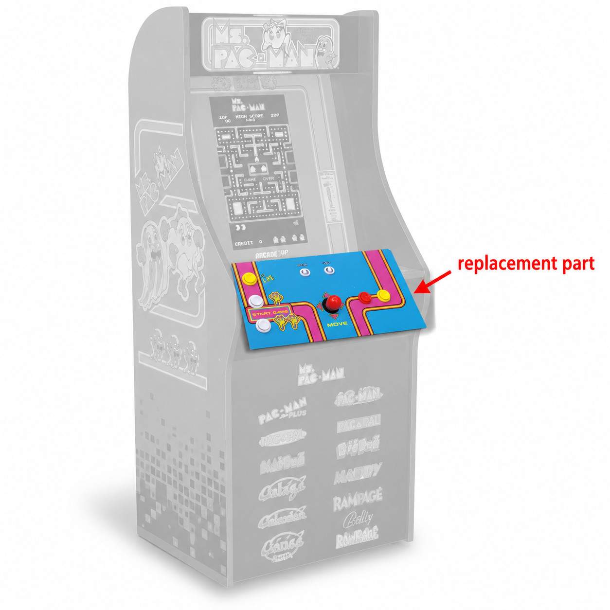 Arcade1Up Ms. Pac-Man Classic SE Control Deck Only (Part C) OEM Replacement™
