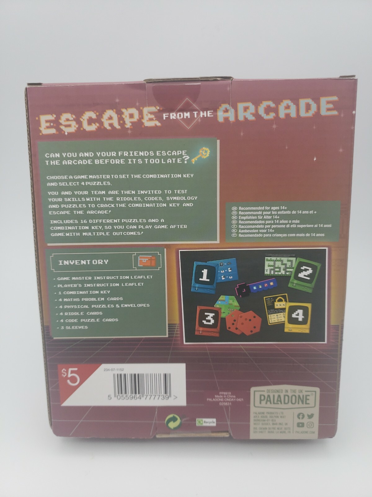 Paladone Escape from the Arcade The Game, Riddles & puzzles game BRAND NEW